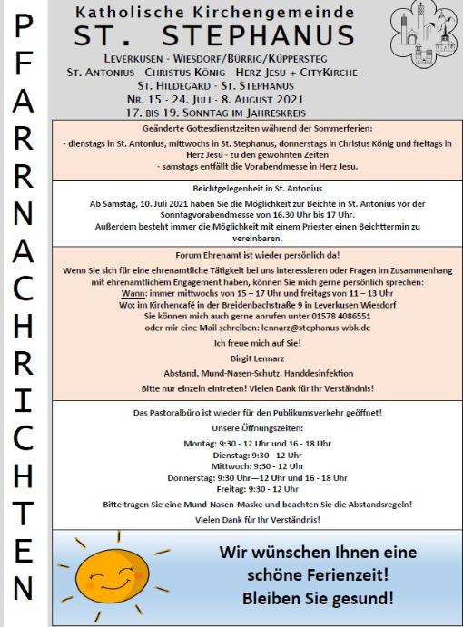 Pfarrnachrichten Stephanus_24_07_08_08_2021
