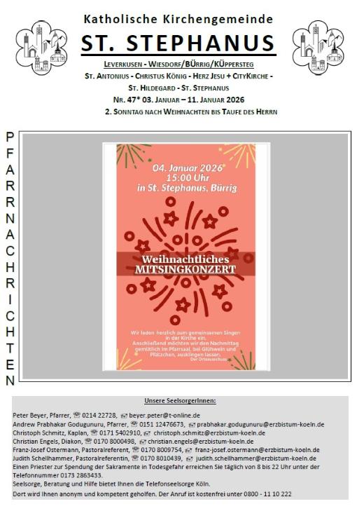 Titel Pfarrnachrichten 03.01. - 11-01.2026