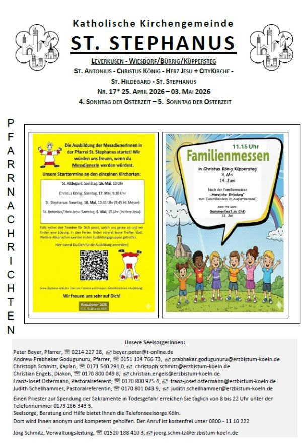 Titel Pfarrnachrichten 17 - 25.04. - 03.05.2026