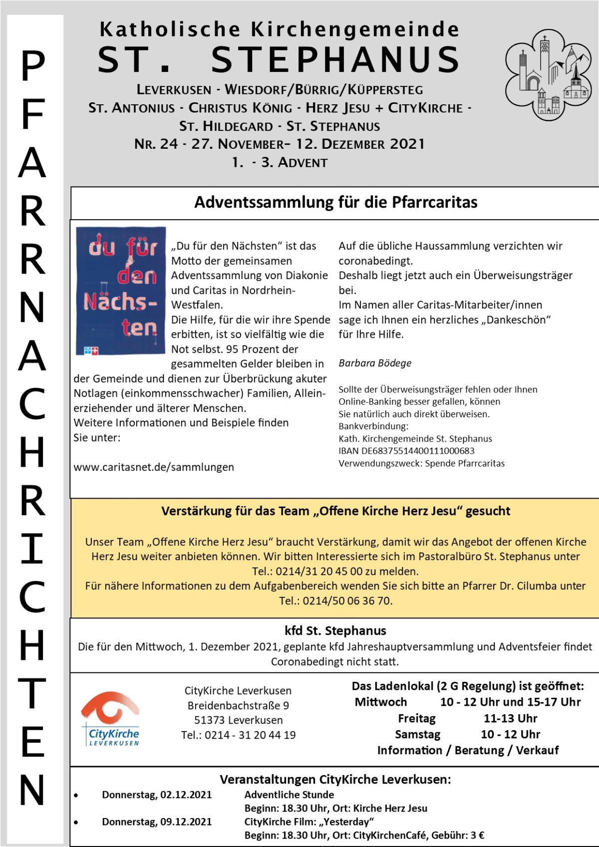 Titel Pfarrnachrichten Stephanus _27_11_12_12_2021