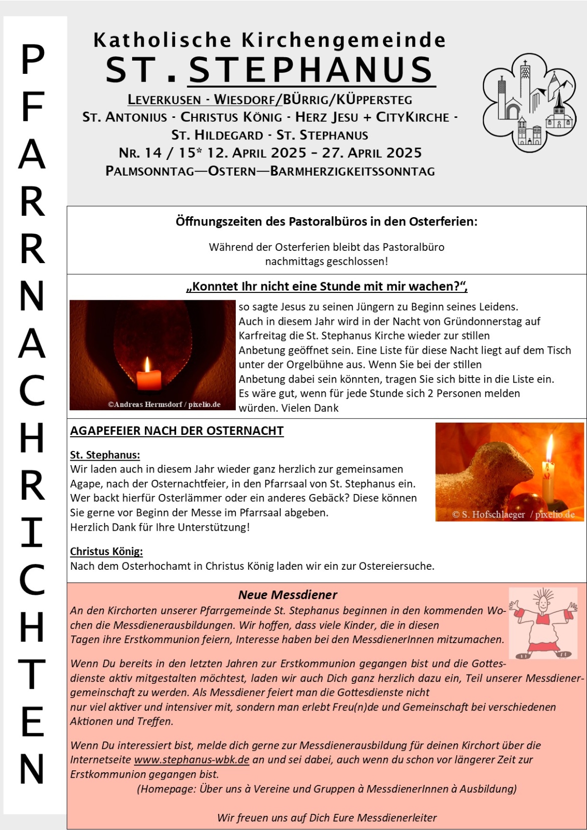Titel Pfarrnachrichten Stephanus 12-04-27-04-2025