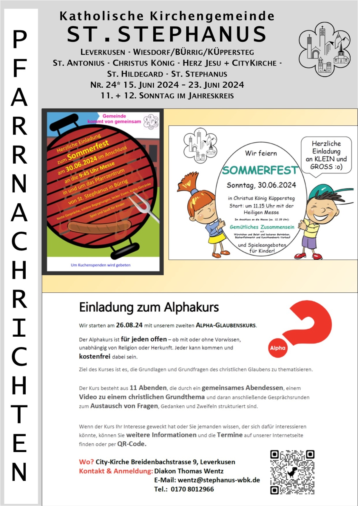 Titel Pfarrnachrichten Stephanus 15-06-23-06-2024